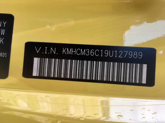 KMHCM36C19U127989 - 2009 HYUNDAI ACCENT GS YELLOW photo 10