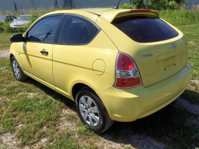 KMHCM36C19U127989 - 2009 HYUNDAI ACCENT GS YELLOW photo 3