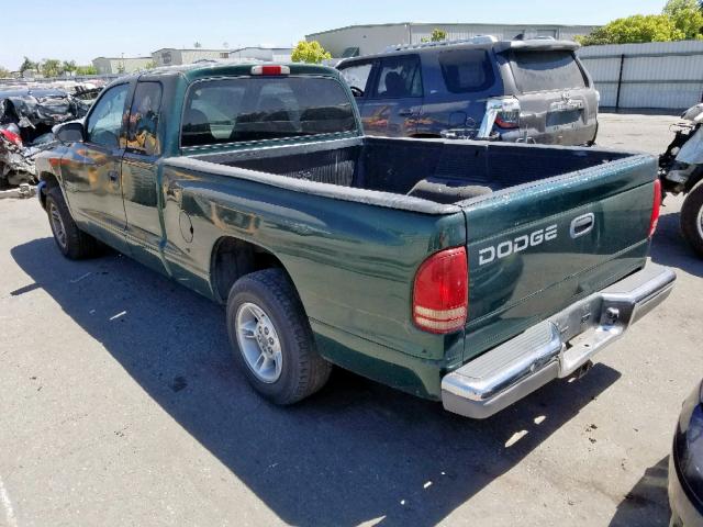 1B7GL22X5YS599330 - 2000 DODGE DAKOTA GREEN photo 3