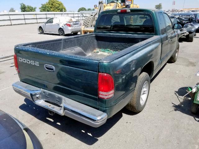 1B7GL22X5YS599330 - 2000 DODGE DAKOTA GREEN photo 4