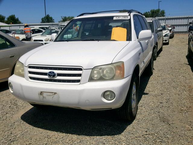 JTEHF21A910040160 - 2001 TOYOTA HIGHLANDER WHITE photo 2