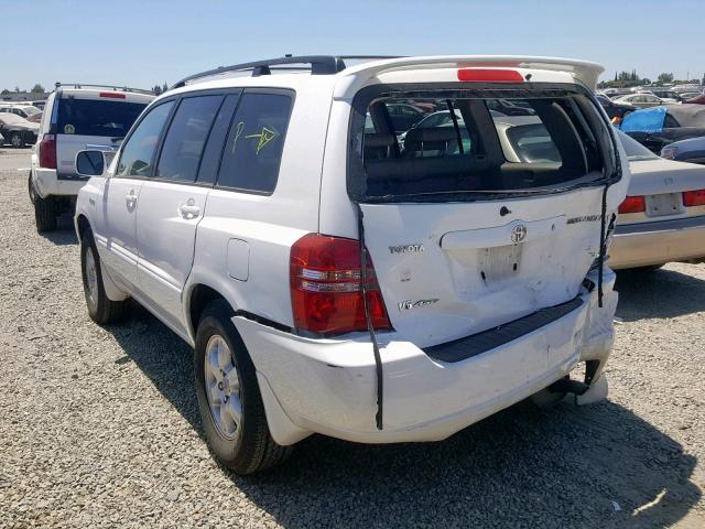 JTEHF21A910040160 - 2001 TOYOTA HIGHLANDER WHITE photo 3