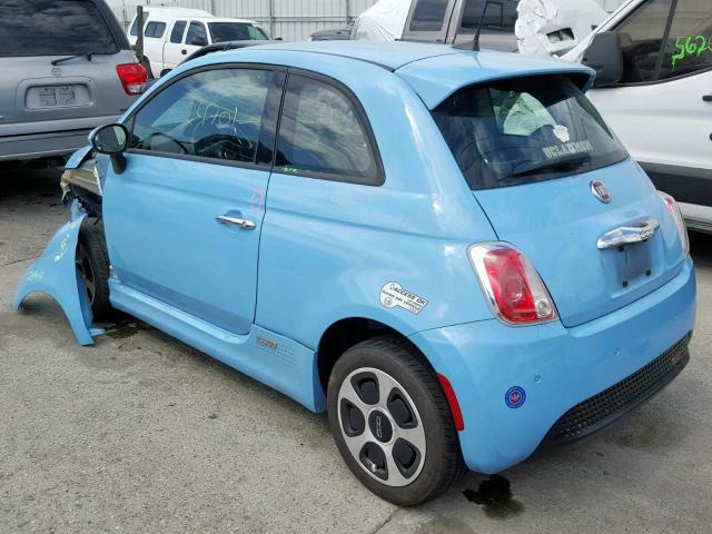 3C3CFFGE1GT229434 - 2016 FIAT 500 ELECTR BLUE photo 3