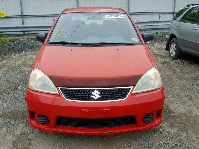 JS2RB62S465300015 - 2006 SUZUKI AERIO RED photo 9