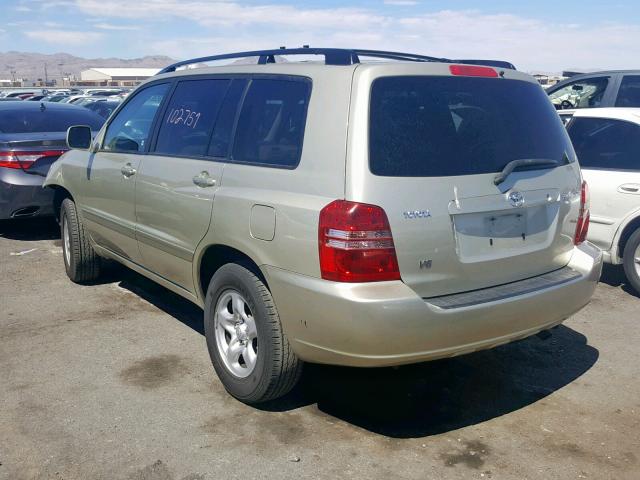 JTEGF21A630112804 - 2003 TOYOTA HIGHLANDER GOLD photo 3