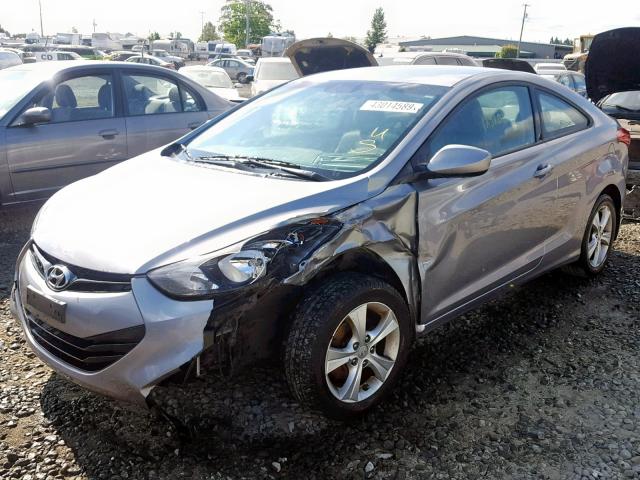 KMHDH6AE4DU018423 - 2013 HYUNDAI ELANTRA CO SILVER photo 2