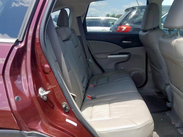 5J6RM4H7XEL078242 - 2014 HONDA CR-V EXL MAROON photo 6