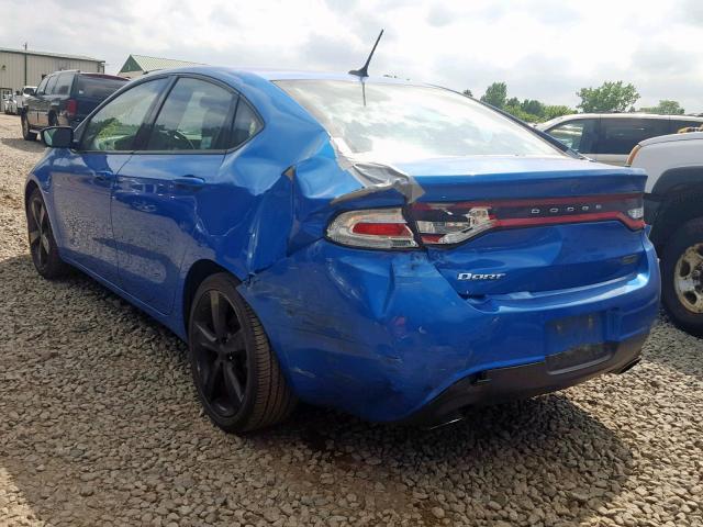 1C3CDFBB2FD200564 - 2015 DODGE DART SXT BLUE photo 3