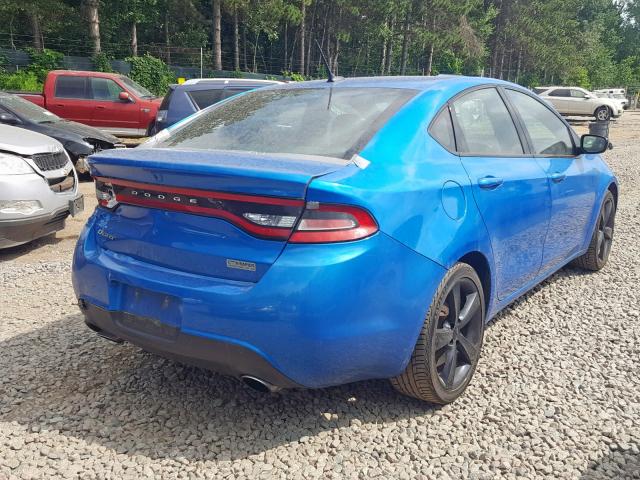 1C3CDFBB2FD200564 - 2015 DODGE DART SXT BLUE photo 4