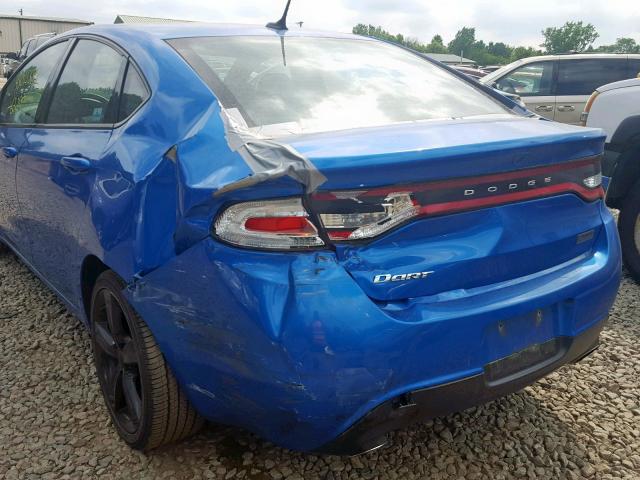 1C3CDFBB2FD200564 - 2015 DODGE DART SXT BLUE photo 9