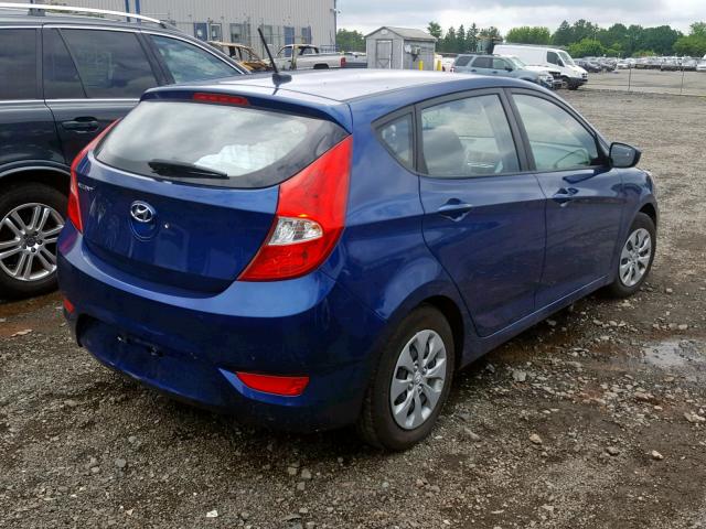 KMHCT5AE0GU287432 - 2016 HYUNDAI ACCENT SE BLUE photo 4