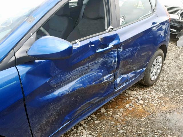 KMHCT5AE0GU287432 - 2016 HYUNDAI ACCENT SE BLUE photo 9