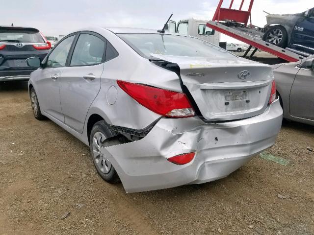 KMHCT4AE3GU091219 - 2016 HYUNDAI ACCENT SE SILVER photo 3