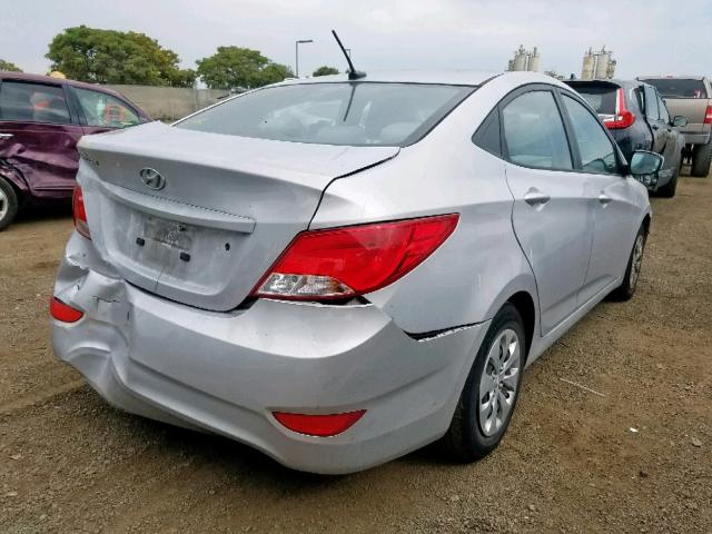 KMHCT4AE3GU091219 - 2016 HYUNDAI ACCENT SE SILVER photo 4