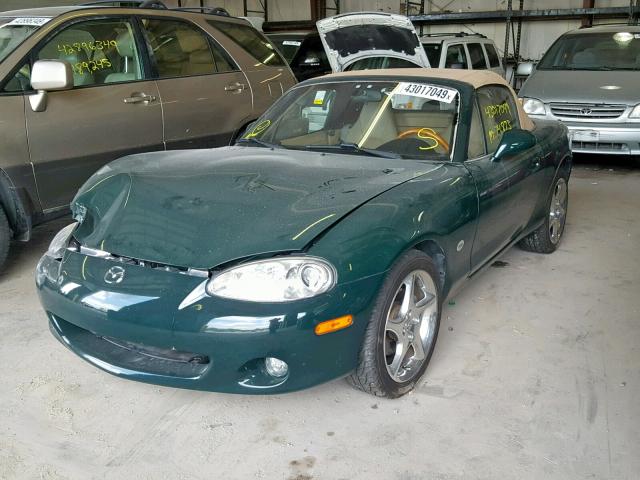 JM1NB353110213674 - 2001 MAZDA MX-5 MIATA GREEN photo 2