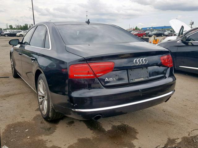 WAURGAFD0DN000864 - 2013 AUDI A8 L QUATT BLACK photo 3