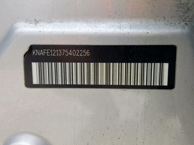 KNAFE121375402256 - 2007 KIA SPECTRA EX SILVER photo 10