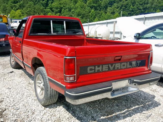 1GCCS14R1N2130628 - 1992 CHEVROLET S TRUCK S1 RED photo 3