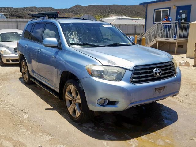 JTEES43A382015616 - 2008 TOYOTA HIGHLANDER BLUE photo 1