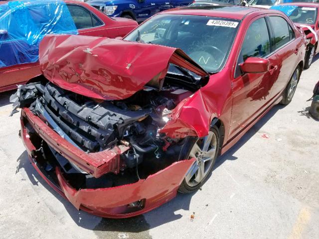 3FAHP0KC9BR188404 - 2011 FORD FUSION SPO RED photo 2