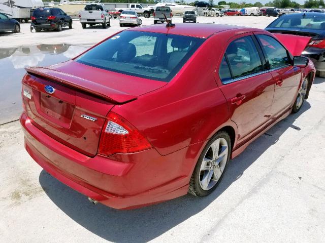 3FAHP0KC9BR188404 - 2011 FORD FUSION SPO RED photo 4