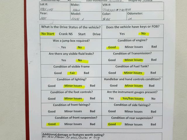 JKAEXEA1X7A019899 - 2007 KAWASAKI EX650 A Qara foto 20