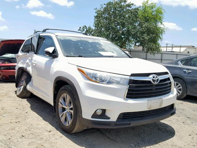 5TDKKRFH8FS059419 - 2015 TOYOTA HIGHLANDER WHITE photo 1