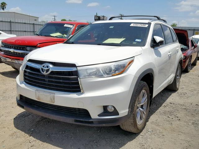 5TDKKRFH8FS059419 - 2015 TOYOTA HIGHLANDER WHITE photo 2