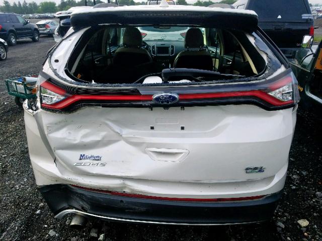 2FMTK4J9XFBB94552 - 2015 FORD EDGE SEL WHITE photo 9