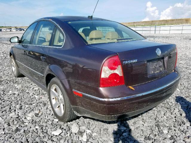 WVWRH63B54E169276 - 2004 VOLKSWAGEN PASSAT GLX BURGUNDY photo 3