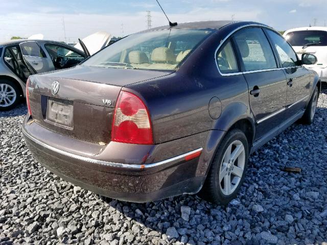 WVWRH63B54E169276 - 2004 VOLKSWAGEN PASSAT GLX BURGUNDY photo 4