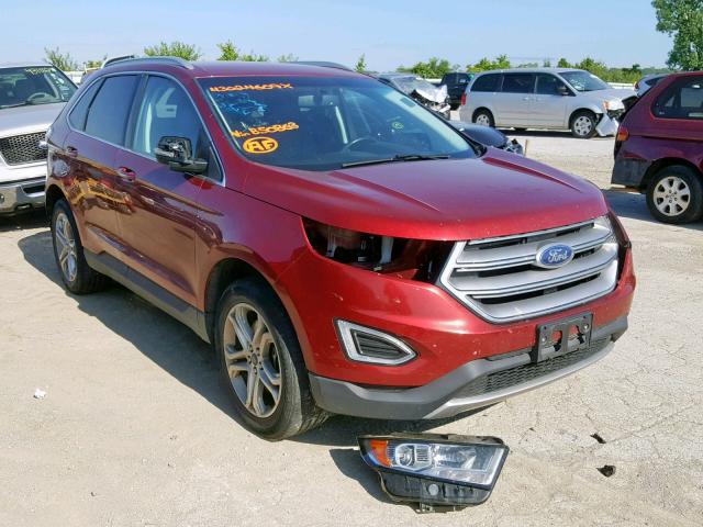 2FMTK4K97FBB50863 - 2015 FORD EDGE TITAN RED photo 1