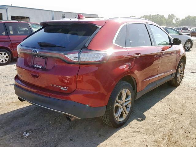 2FMTK4K97FBB50863 - 2015 FORD EDGE TITAN RED photo 4