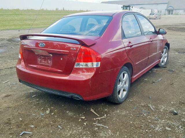 KNAFE121385021587 - 2008 KIA SPECTRA EX MAROON photo 4