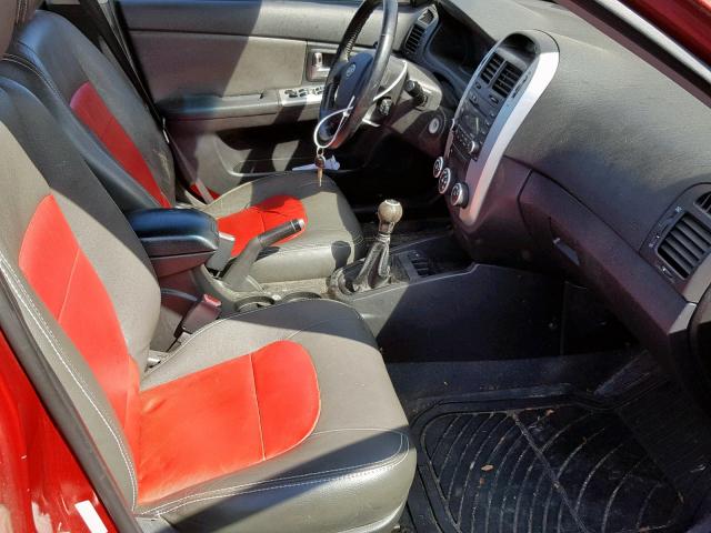 KNAFE121385021587 - 2008 KIA SPECTRA EX MAROON photo 5