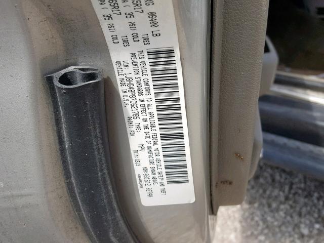 1J8HG48P87C621785 - 2007 JEEP COMMANDER 金色 照片 10