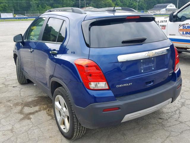 3GNCJTSB4FL231576 - 2015 CHEVROLET TRAX LTZ BLUE photo 3