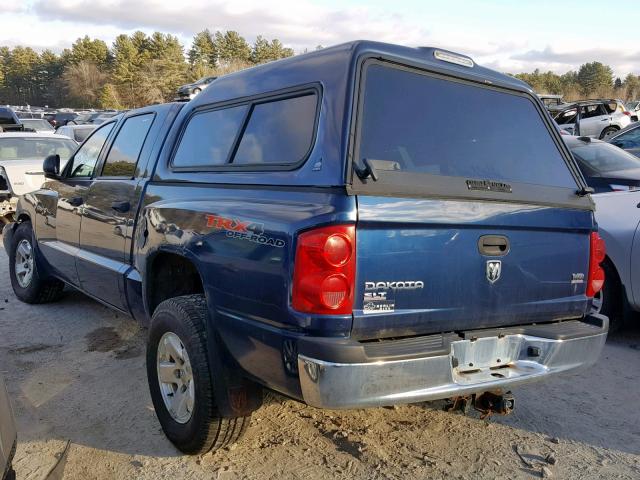 1D7HW48N46S624542 - 2006 DODGE DAKOTA QUA BLUE photo 3