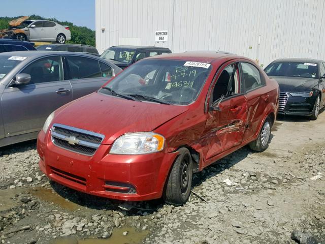 KL1TD5DE7AB119634 - 2010 CHEVROLET AVEO LS RED photo 2