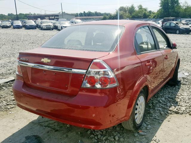 KL1TD5DE7AB119634 - 2010 CHEVROLET AVEO LS RED photo 4