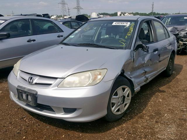 2HGES16435H580428 - 2005 HONDA CIVIC DX SILVER photo 2