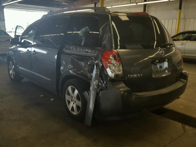 5N1BV28U76N114579 - 2006 NISSAN QUEST S GRAY photo 3