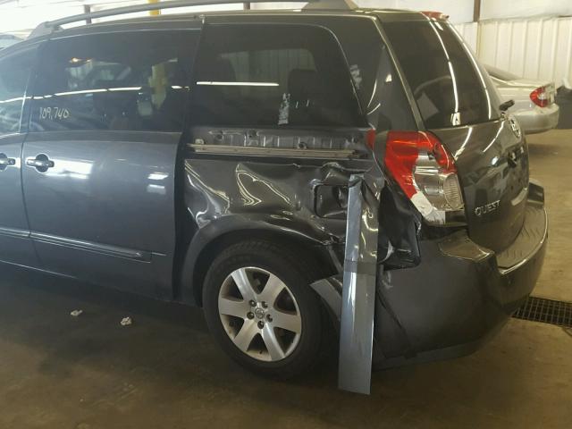 5N1BV28U76N114579 - 2006 NISSAN QUEST S GRAY photo 9