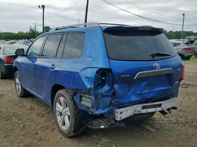 JTEES43A182020569 - 2008 TOYOTA HIGHLANDER BLUE photo 3