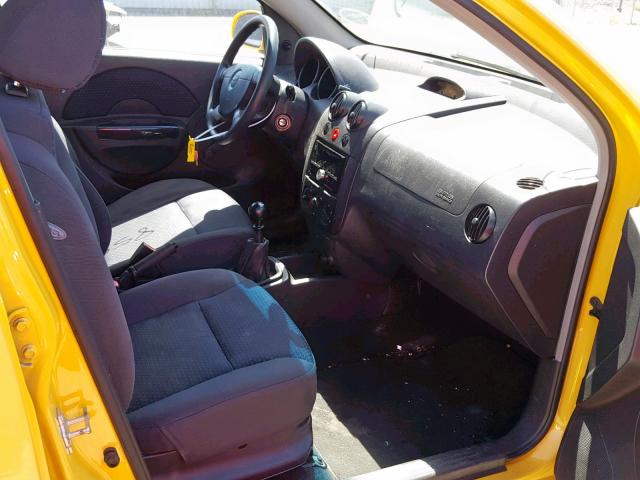 KL1TD66607B779549 - 2007 CHEVROLET AVEO BASE Sarı foto 5