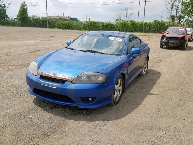 KMHHN65D45U172661 - 2005 HYUNDAI TIBURON SE BLUE photo 2