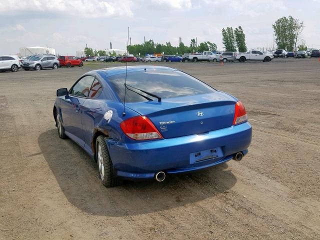 KMHHN65D45U172661 - 2005 HYUNDAI TIBURON SE BLUE photo 3