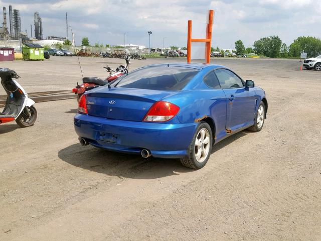 KMHHN65D45U172661 - 2005 HYUNDAI TIBURON SE BLUE photo 4