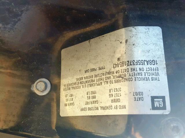 1G8AJ55F37Z195443 - 2007 SATURN ION LEVEL MAROON photo 10