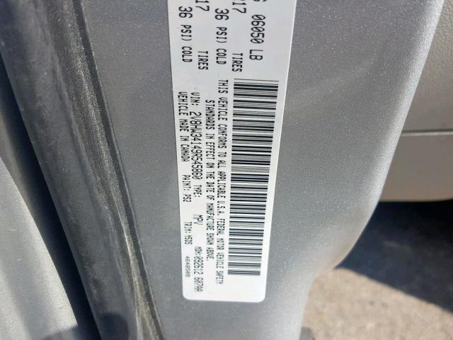 2V8HW34149R545860 - 2009 VOLKSWAGEN ROUTAN SE SILVER photo 10